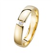 Wedding rings yellow gold with brilliant width 4 mm