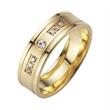 Wedding rings yellow gold with diamonds width 6 mm