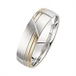 Wedding rings yellow and white gold with diamonds width 6 mm