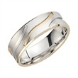 Wedding rings yellow and white gold with diamonds width 7 mm