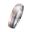 Wedding rings red and white gold with diamonds width 5 mm