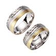 Wedding rings yellow and white gold with diamonds width 8 mm