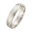 Wedding rings white and yellow gold with brilliant width 5 mm