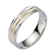 Wedding rings white and yellow gold width 5.5 mm