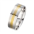 Wedding rings yellow and white gold with diamond width 7 mm