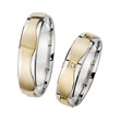 Wedding rings yellow and white gold with diamonds width 5 mm