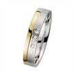 Wedding rings yellow and white gold with diamonds width 4 mm