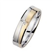 Wedding rings yellow and white gold with brilliant width 4.5 mm