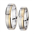 Wedding rings yellow and white gold with brilliant width 4.5 mm