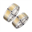 Wedding rings white and yellow gold width 7 mm
