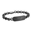 Grabado pulsera mib onset para hombre acero inoxidable negro