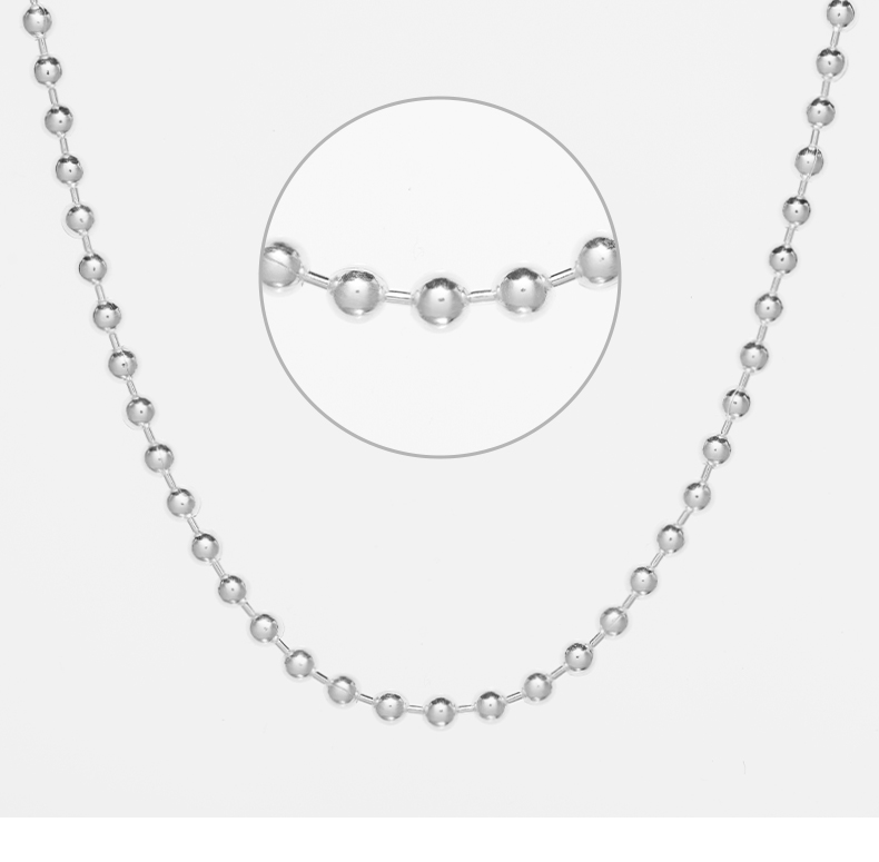 White gold ball on sale chain