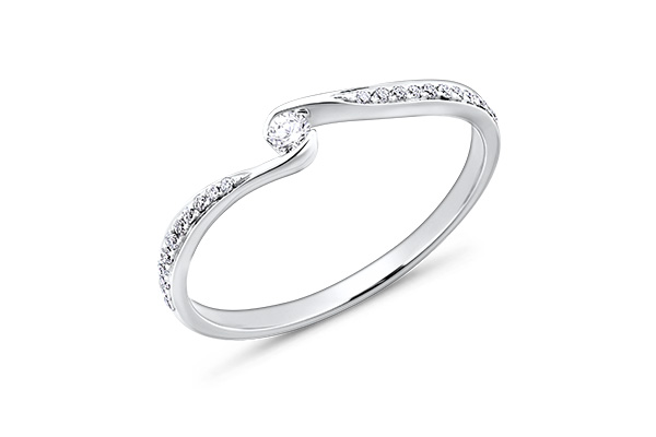 A Curved Tension Ring with side stone setting