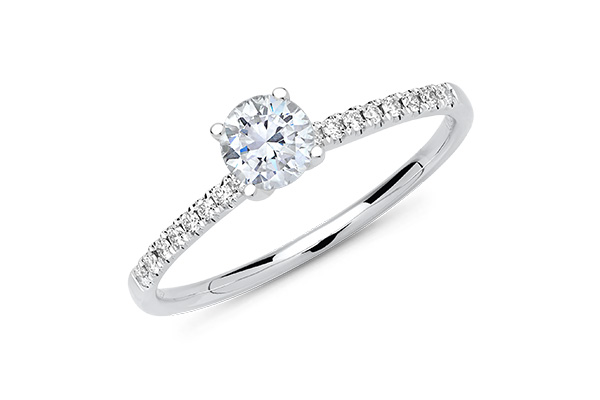 An Engagement ring with side stone setting
